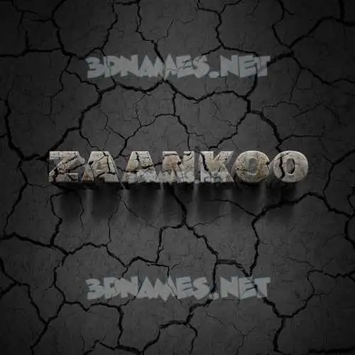 zaankoo in Cracked Stone style - 3D name wallpaper zaankoo in Cracked Stone style - 3D name wallpaper