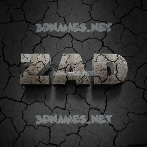 zad in Cracked Stone style - 3D name wallpaper zad in Cracked Stone style - 3D name wallpaper