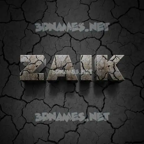 zaik in Cracked Stone style - 3D name wallpaper zaik in Cracked Stone style - 3D name wallpaper