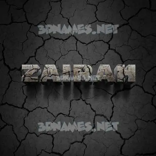 zairah in Cracked Stone style - 3D name wallpaper