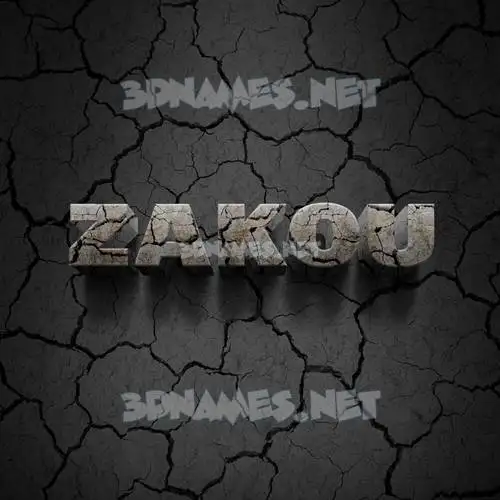 zakou in Cracked Stone style - 3D name wallpaper zakou in Cracked Stone style - 3D name wallpaper