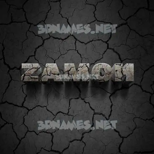 zamoh in Cracked Stone style - 3D name wallpaper