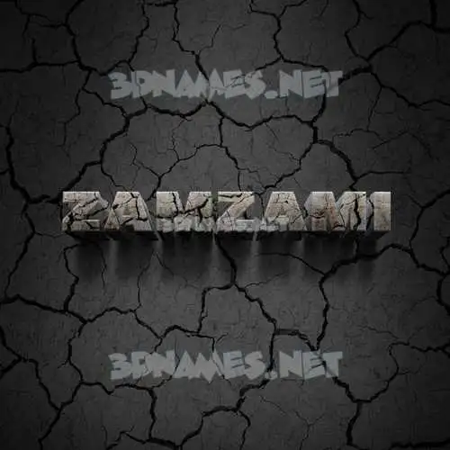 zamzami in Cracked Stone style - 3D name wallpaper