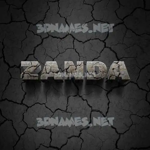 zanda in Cracked Stone style - 3D name wallpaper