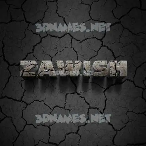 zawish in Cracked Stone style - 3D name wallpaper