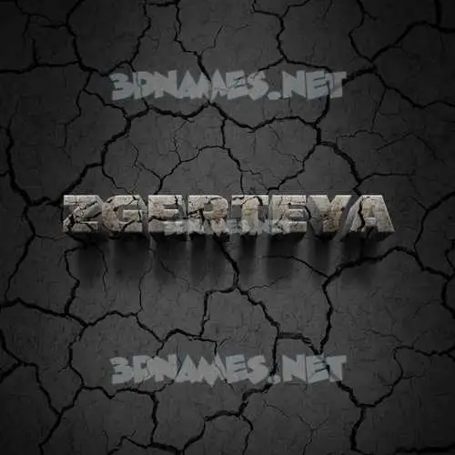 zgerteya in Cracked Stone style - 3D name wallpaper