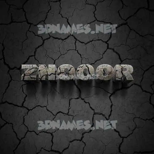 zhooor in Cracked Stone style - 3D name wallpaper