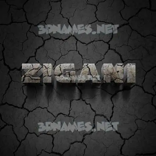 zigani in Cracked Stone style - 3D name wallpaper zigani in Cracked Stone style - 3D name wallpaper