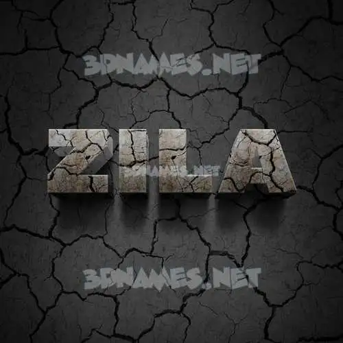 zila in Cracked Stone style - 3D name wallpaper
