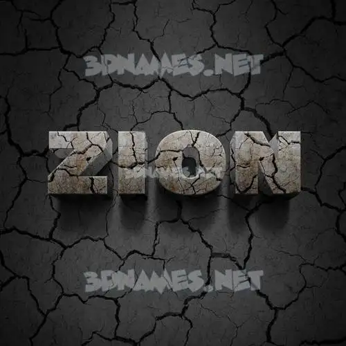 zion in Cracked Stone style - 3D name wallpaper zion in Cracked Stone style - 3D name wallpaper