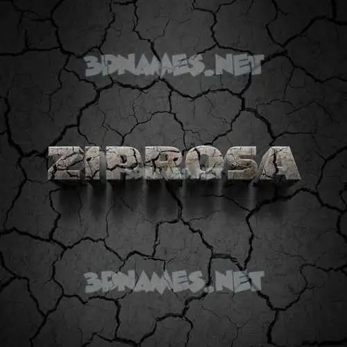 ziprosa in Cracked Stone style - 3D name wallpaper