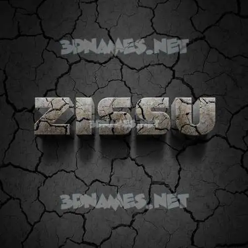 zissu in Cracked Stone style - 3D name wallpaper