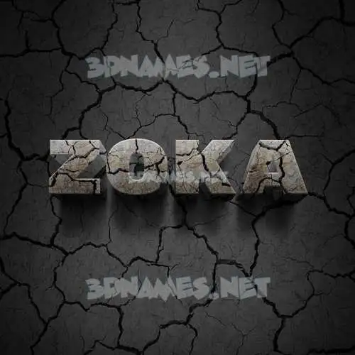 zoka in Cracked Stone style - 3D name wallpaper zoka in Cracked Stone style - 3D name wallpaper