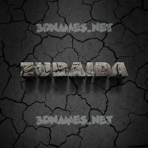 zubaida in Cracked Stone style - 3D name wallpaper