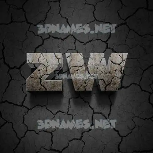zw in Cracked Stone style - 3D name wallpaper zw in Cracked Stone style - 3D name wallpaper