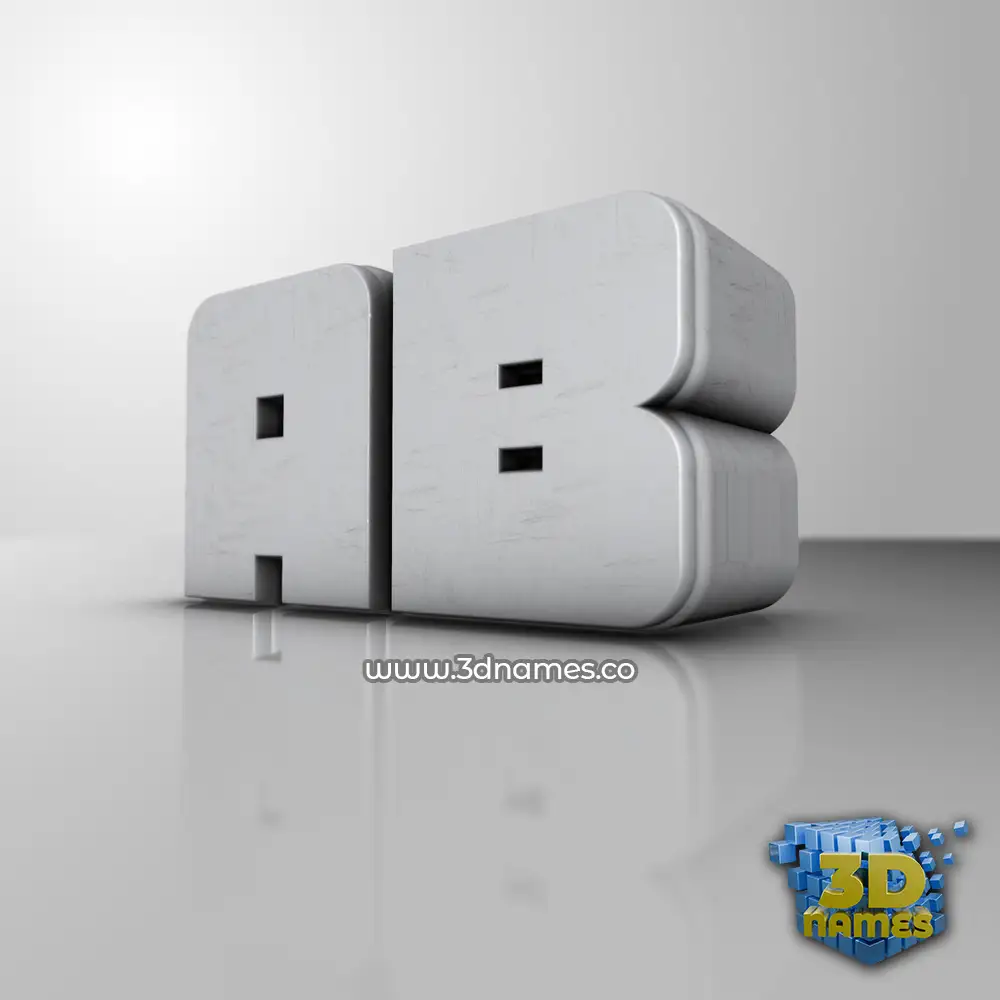 ab in White Metro style - 3D name wallpaper