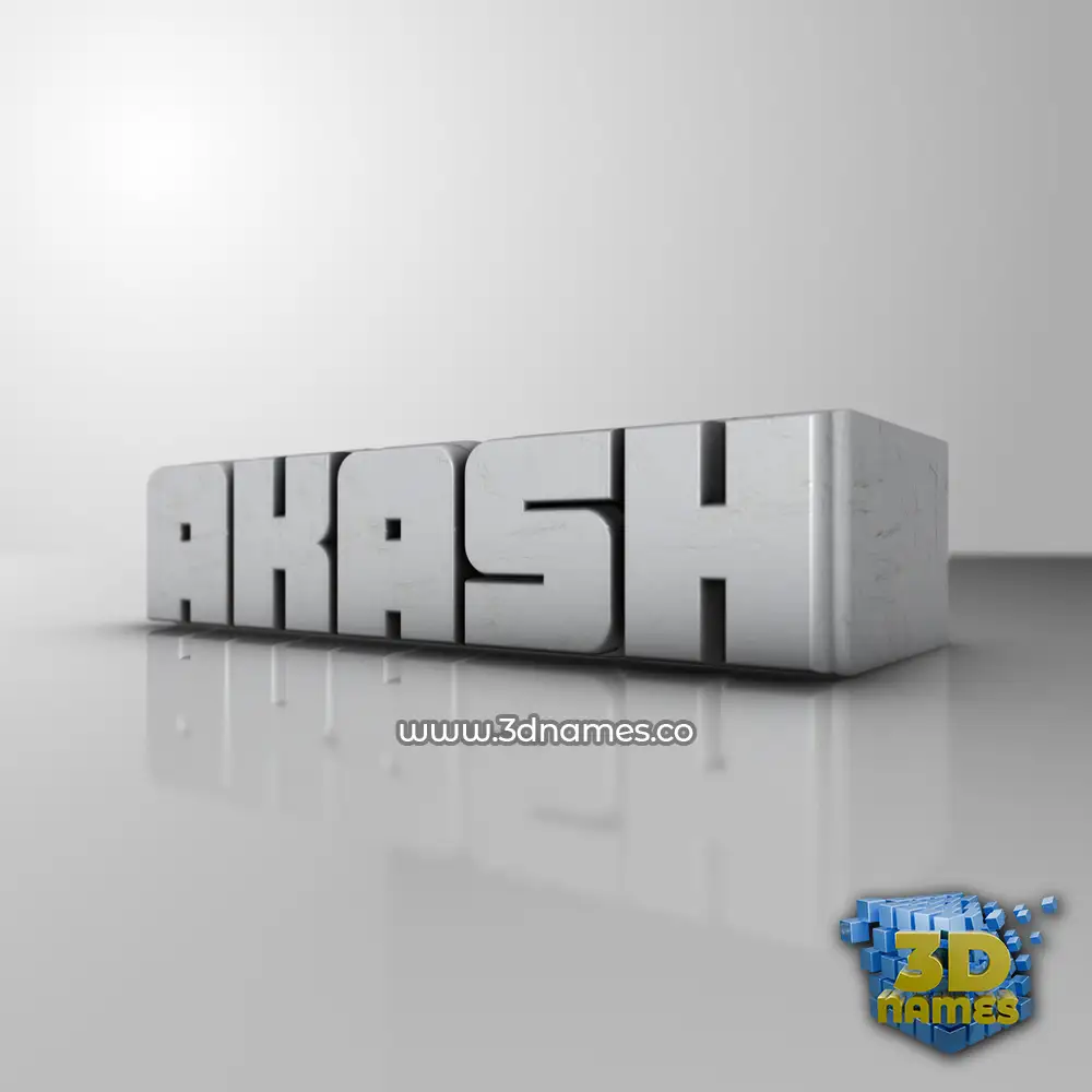 akash in White Metro style - 3D name wallpaper