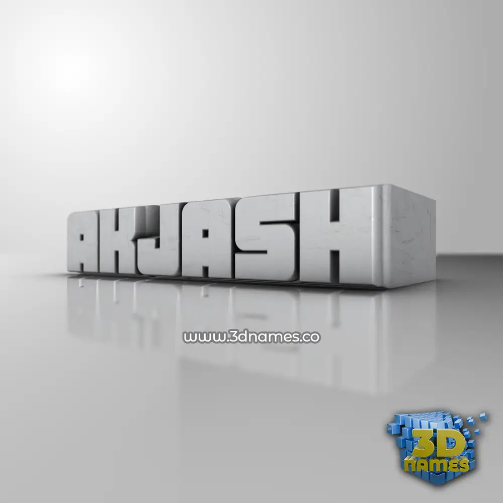 akjash in White Metro style - 3D name wallpaper