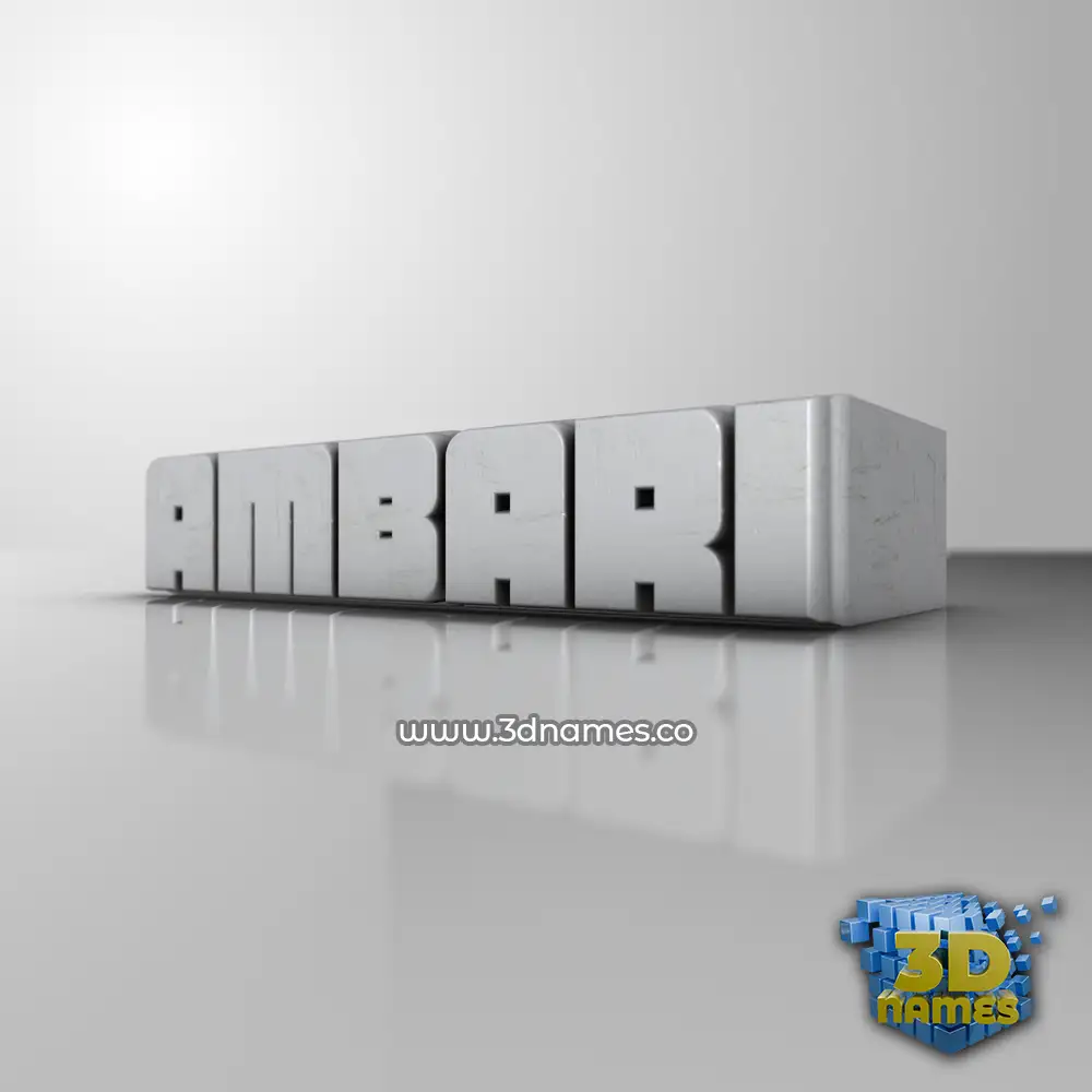 ambari in White Metro style - 3D name wallpaper