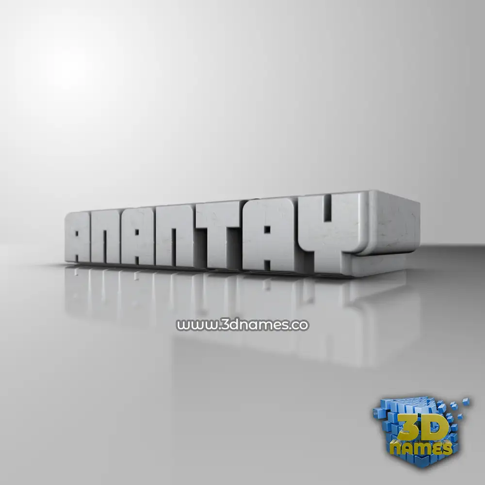 anantay in White Metro style - 3D name wallpaper