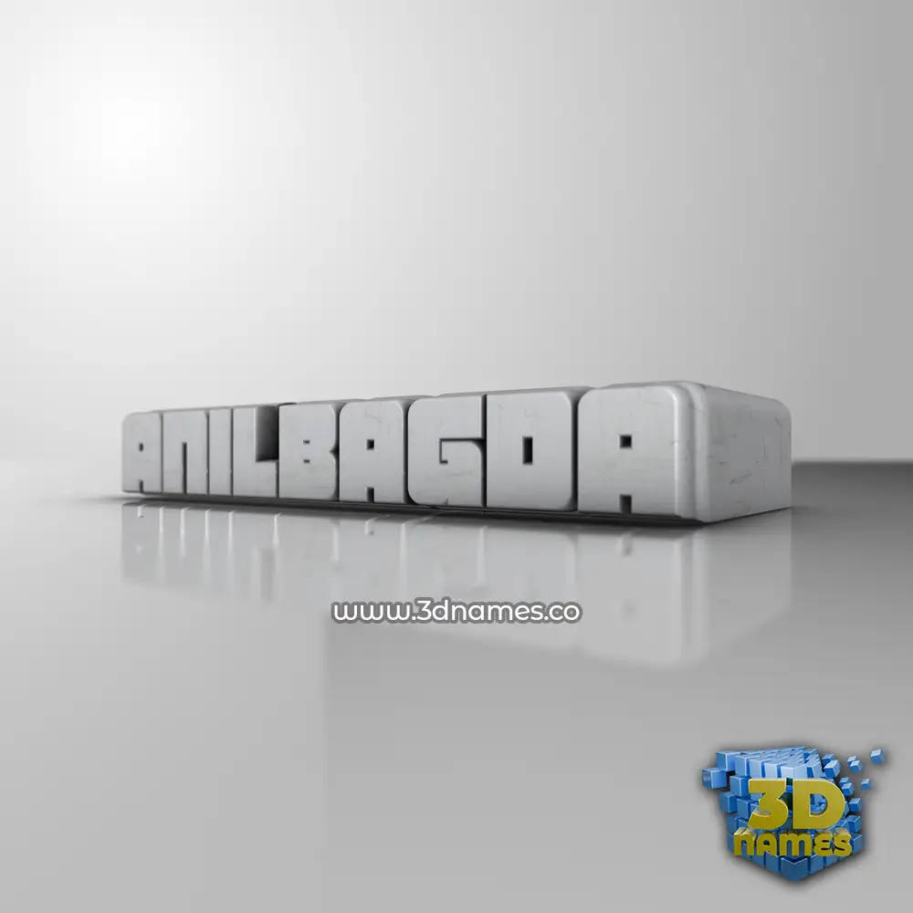 anilbagda in White Metro style - 3D name wallpaper
