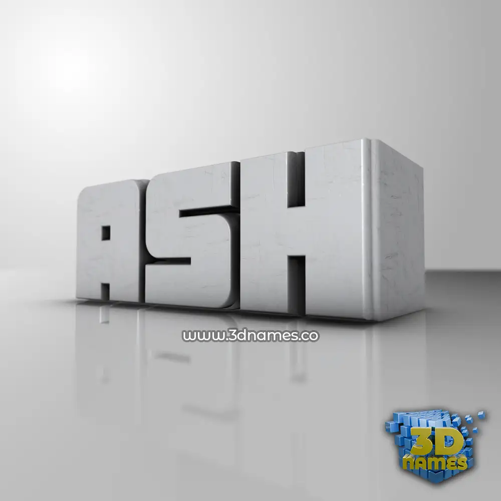 ash in White Metro style - 3D name wallpaper ash in White Metro style - 3D name wallpaper