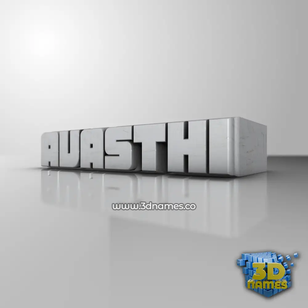 avasthi in White Metro style - 3D name wallpaper