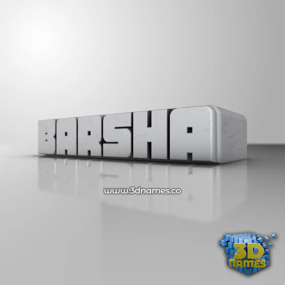 barsha in White Metro style - 3D name wallpaper