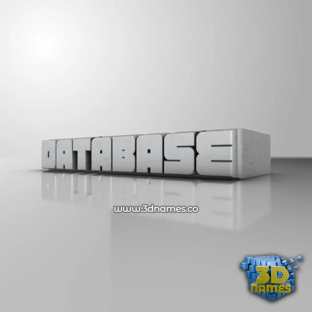 database in White Metro style - 3D name wallpaper