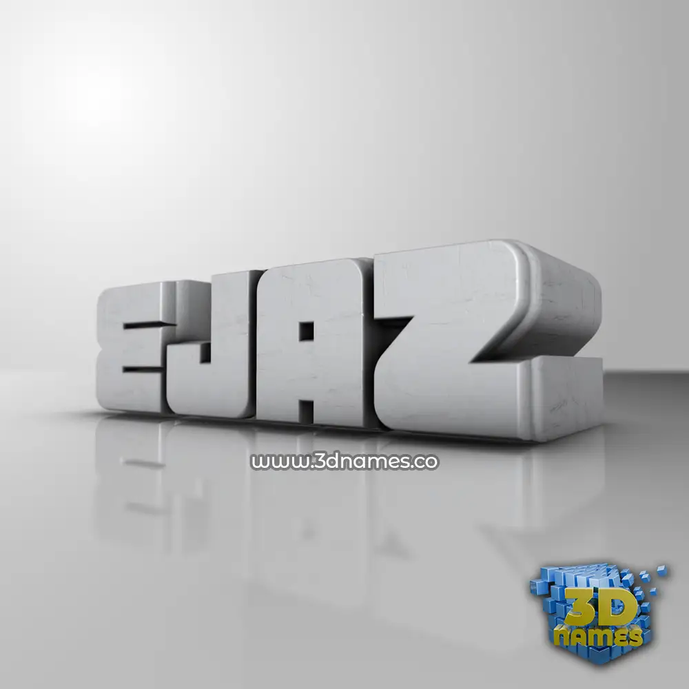 ejaz in White Metro style - 3D name wallpaper