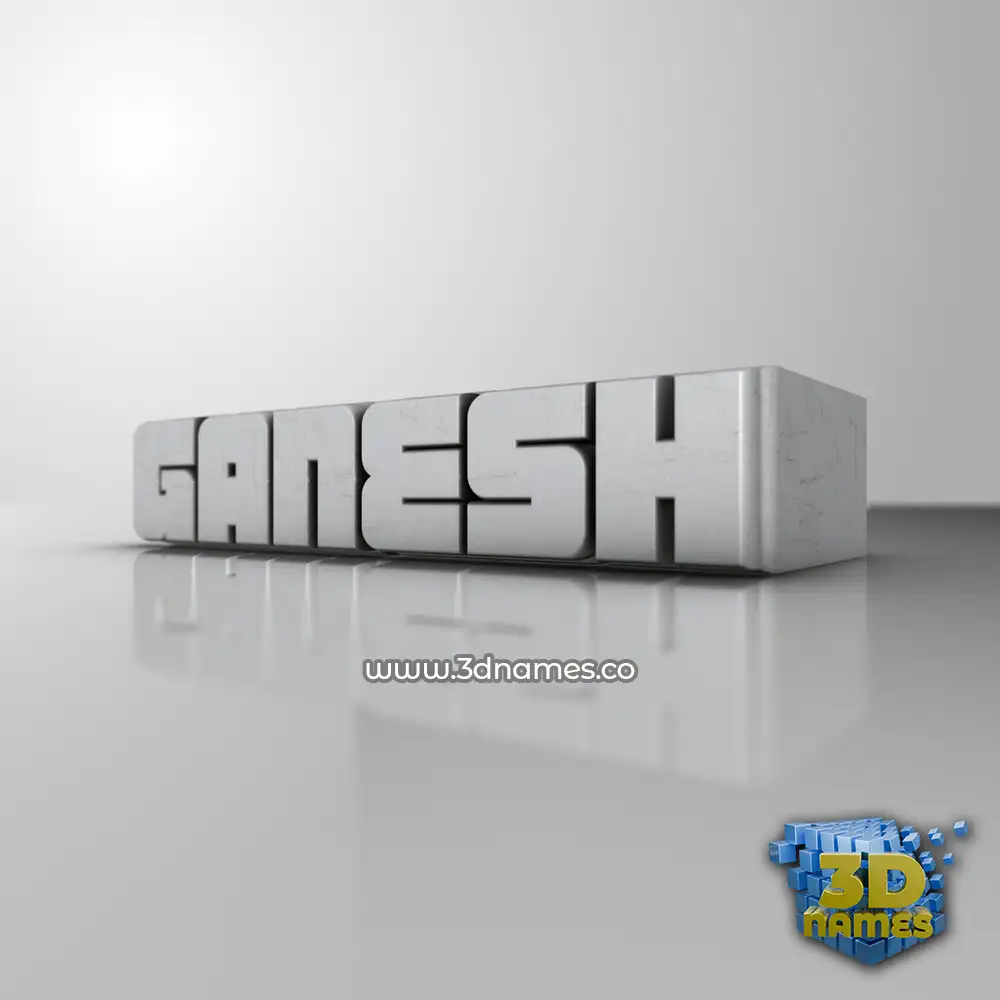ganesh in White Metro style - 3D name wallpaper