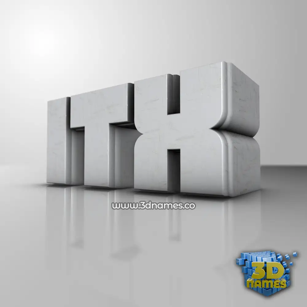 itx in White Metro style - 3D name wallpaper