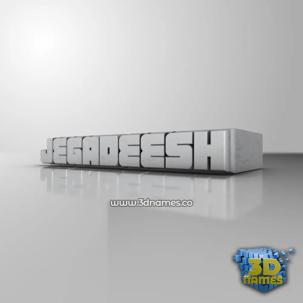 jegadeesh in White Metro style - 3D name wallpaper