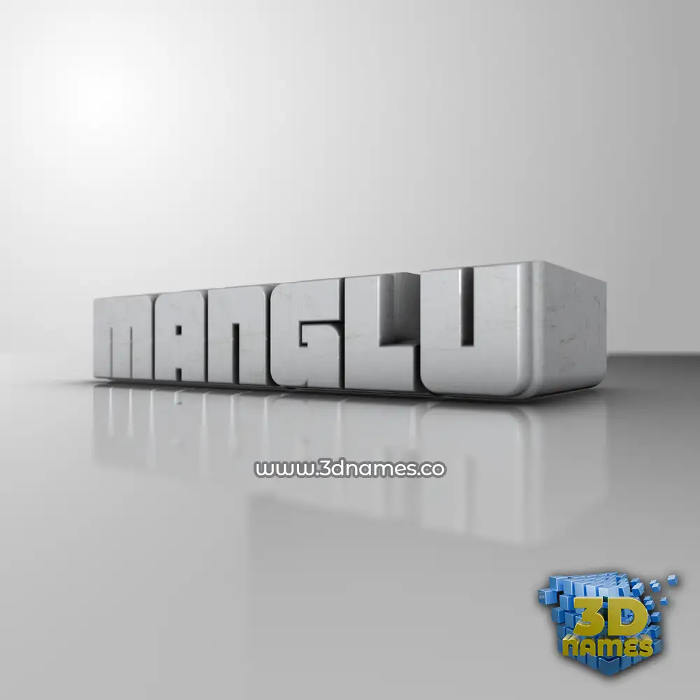 manglu in White Metro style - 3D name wallpaper