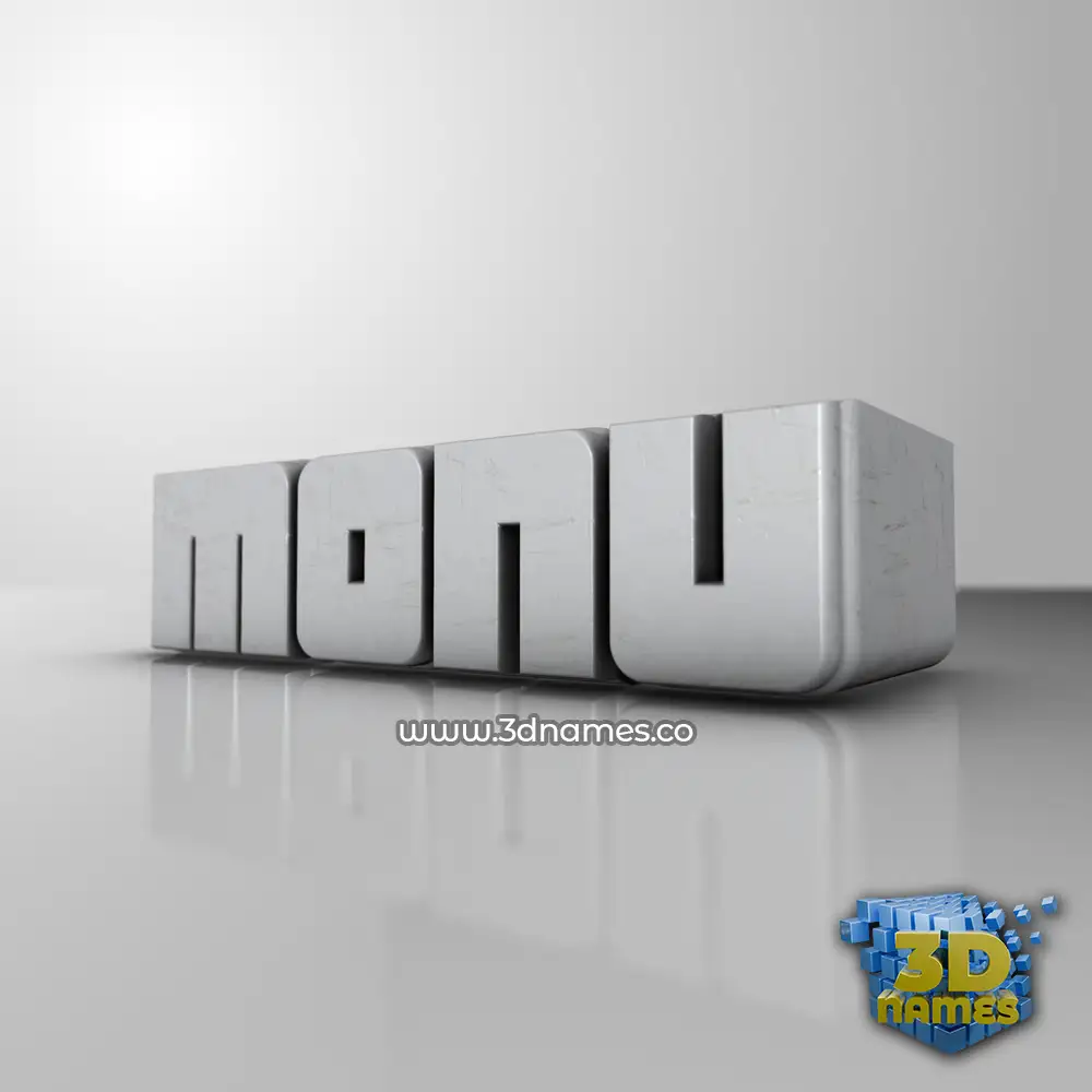 monu in White Metro style - 3D name wallpaper