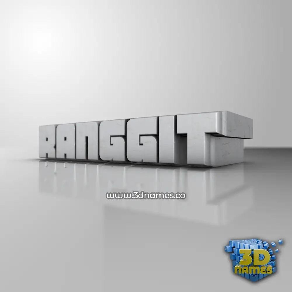 ranggit in White Metro style - 3D name wallpaper