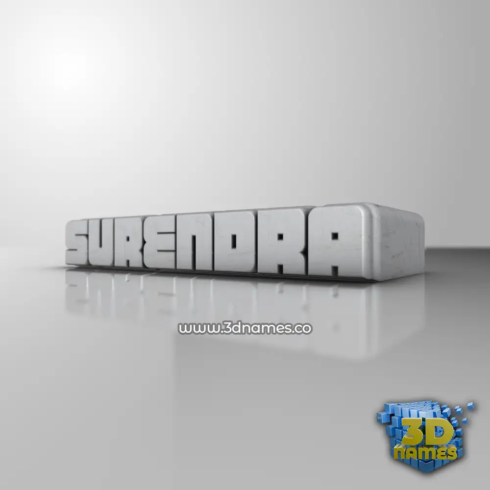 surendra in White Metro style - 3D name wallpaper