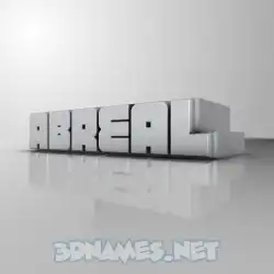 abreal in White Metro style - 3D name wallpaper