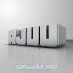 ajuu in White Metro style - 3D name wallpaper