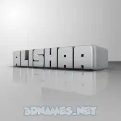 alishaa in White Metro style - 3D name wallpaper