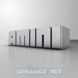amini in White Metro style - 3D name wallpaper