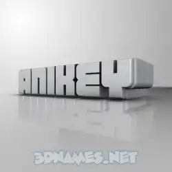 anikey in White Metro style - 3D name wallpaper