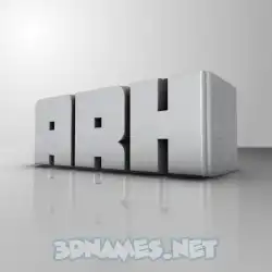 arh in White Metro style - 3D name wallpaper