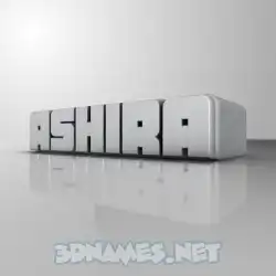 ashira in White Metro style - 3D name wallpaper