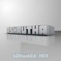 ashrutha in White Metro style - 3D name wallpaper