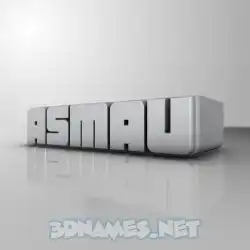 asmau in White Metro style - 3D name wallpaper
