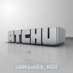 atchu in White Metro style - 3D name wallpaper