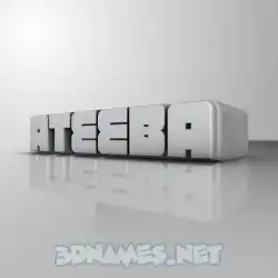 ateeba in White Metro style - 3D name wallpaper