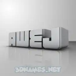 awej in White Metro style - 3D name wallpaper