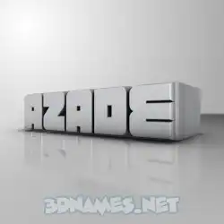 azade in White Metro style - 3D name wallpaper